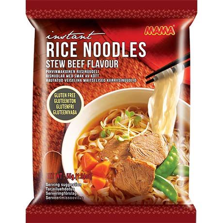 [7721-1] MAMA Nouilles De Riz Inst. Goût Ragôut Boeuf 55GR