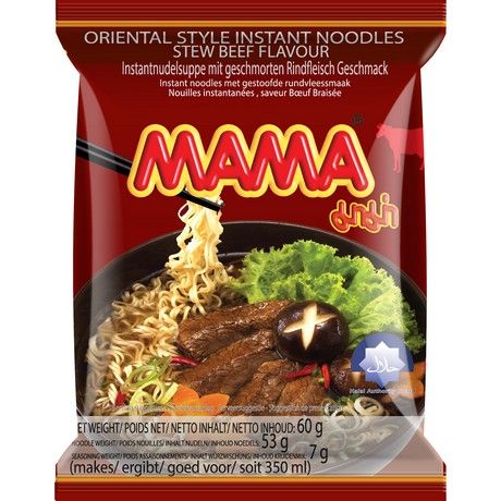 MAMA  Nouilles Instant. Ragoût de Bœuf Halal 60g