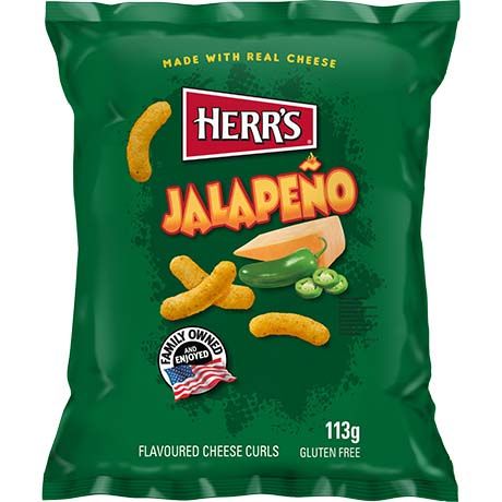 [6452] HERR'S  Cheese Curls Jalapeño 133G