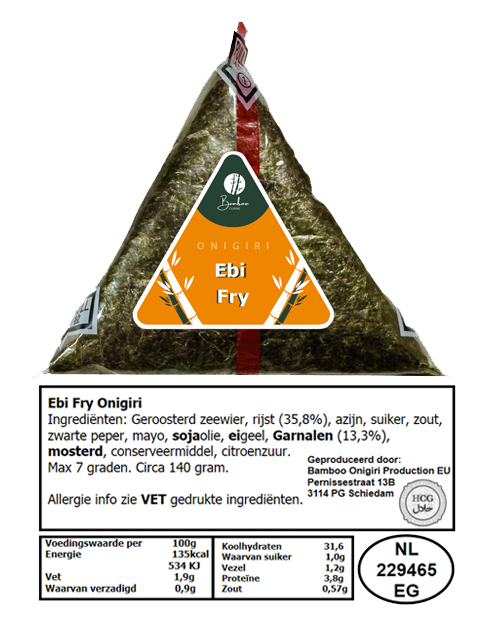[T001CT] BAMBOO Onigiri Crevettes Tempura 140GR