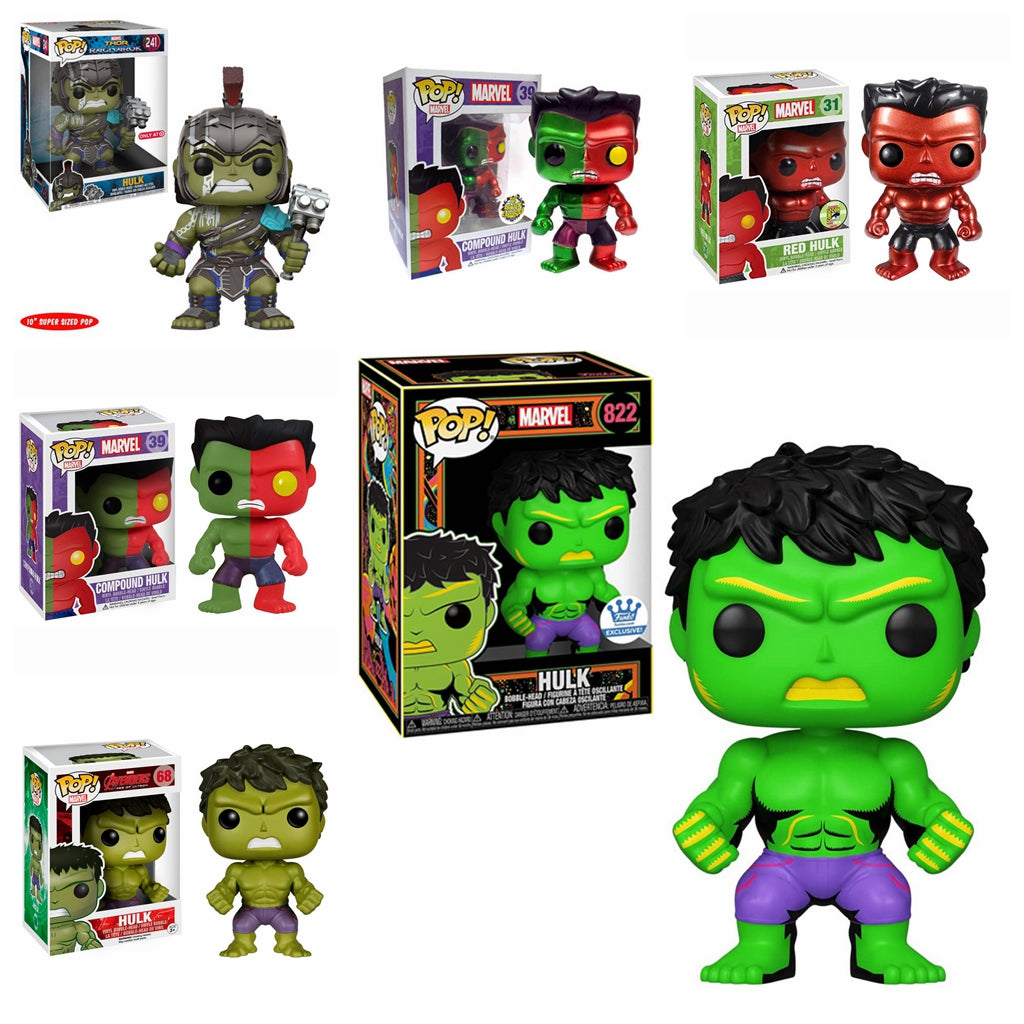 FUNKO POP Marvel Hulk 822# 241# 68# Vinyl Figure Toys #39 Compound Hulk (Metalic ) #31 Red Hulk Action Figure Toys Doll Gifts
