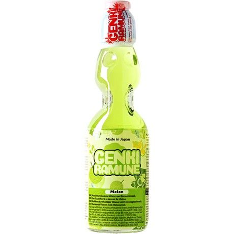 [4164] GENKI RAMUNE  Boisson Gazeuse Melon 200ml